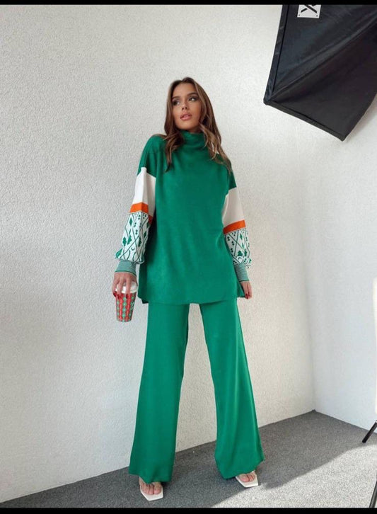 Knitted 2-Piece Set – One Size (Available in Green, Blue & Pink)