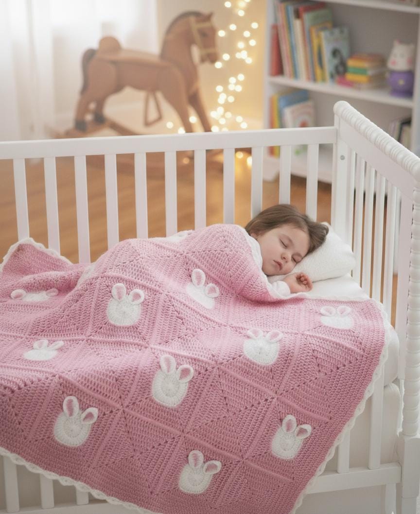 Cozy Baby Bunny Blanket – Handmade by Lama