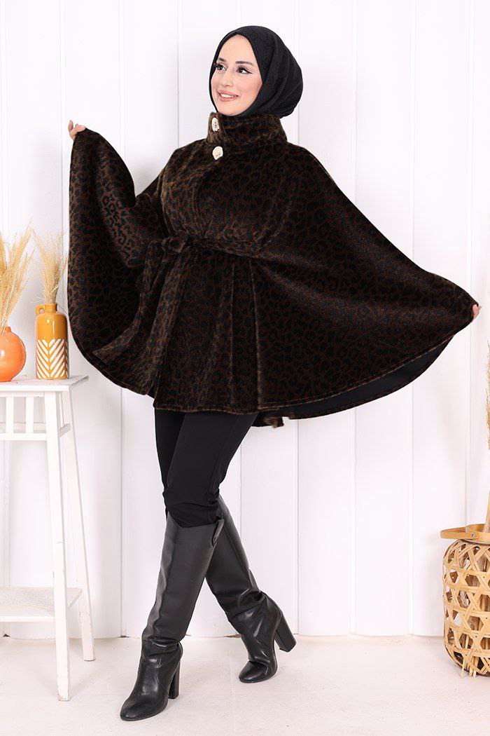 Leopard Print Fur Cape