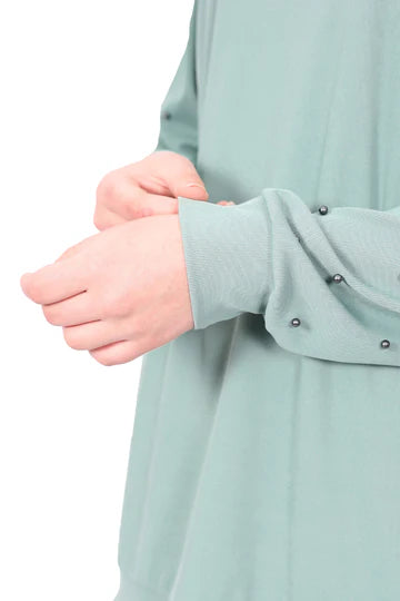 Mint Beaded Sleeve Tunic and Pant Set